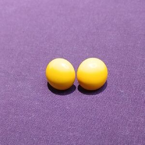 Yellow Button Earrings